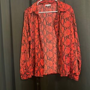 Red&Black long sleeve blouse